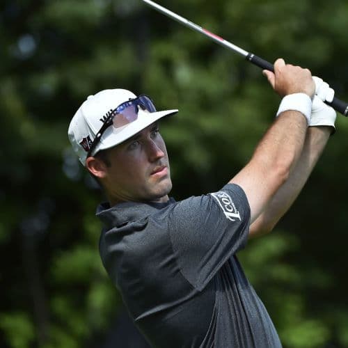 David Lawrence completing a golf swing